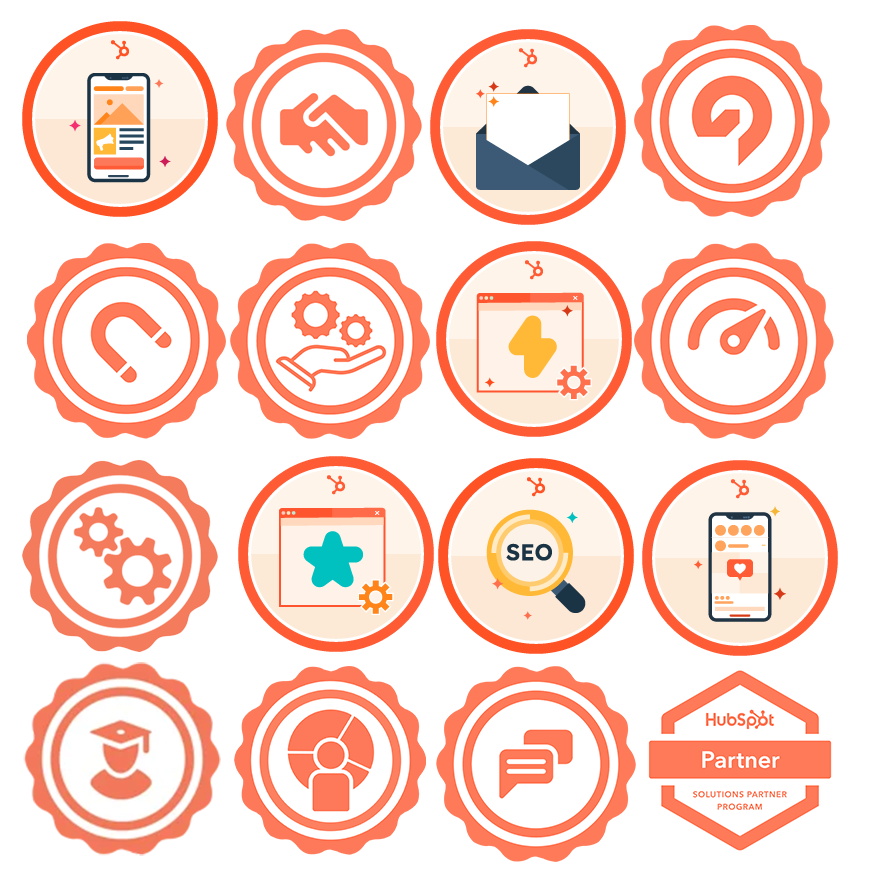  Content Marketing  Contextual Marketing  Delivering Client Success  Developing a Sales Plan  Digital Advertising  Digital Marketing  Email Marketing Certification  Email Marketing  Frictionless Sales  Growth-Driven Design  Guided Client Onboarding  HubSpot CMS for Developers II  HubSpot CMS for Developers  HubSpot Marketing Software  HubSpot Sales Software  HubSpot Solutions Partner  Inbound Marketing Optimization  Inbound Marketing  Inbound Sales  Inbound  Marketing Hub Implementation  Pipeline Generation Bootcamp  Revenue Operations  Sales Enablement  Sales Management Training: Strategies for Developing a Successful Modern Sales Team  SEO  Social Media Marketing Certification Course  Super Admin Bootcamp